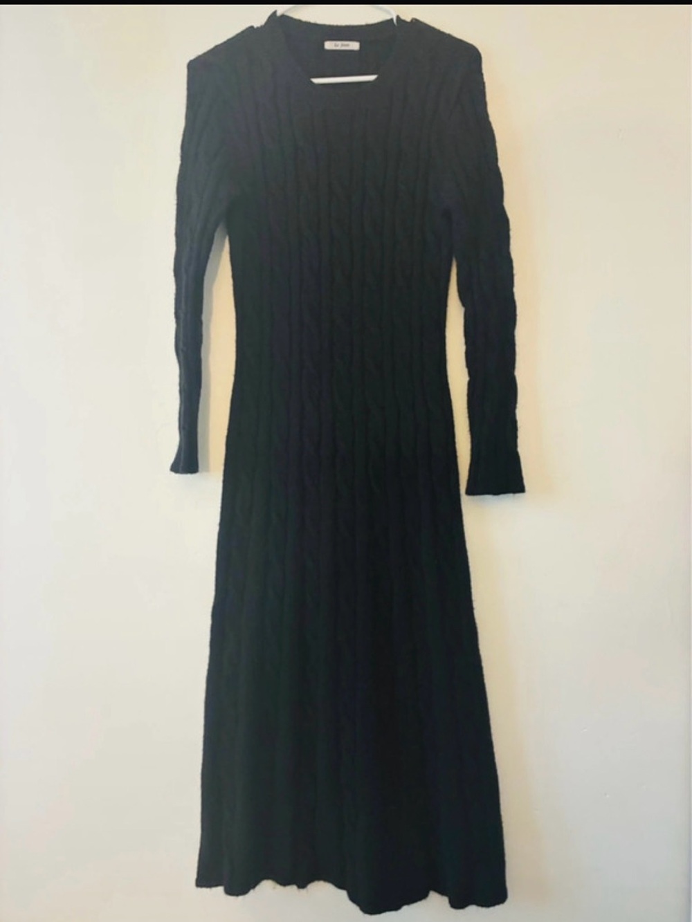 Black Long Sleeve Maxi Knit Dress